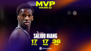 MVP αγωνιστικής στη EuroLeague ο Νιανγκ με +4 μονάδες από τον Βεζένκοφ