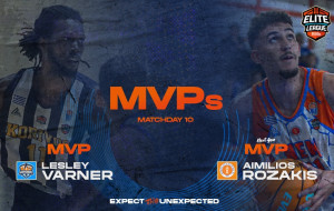 Βάρνερ και Ροζάκης τα ατομικά έπαθλα της 10ης αγωνιστικής στην Elite League