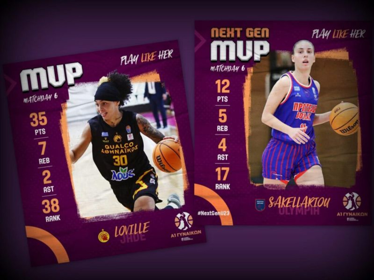 Α1 Γυναικών: MVP η Λοβίλ του Αθηναϊκού, Next Gen η Σακελλαρίου του Πρωτέα (pics)