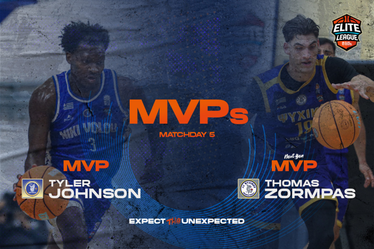 Ο Τζόνσον της Νίκης Βόλου MVP αγωνιστικής στην Elite League και Next Gen ο Ζορμπάς